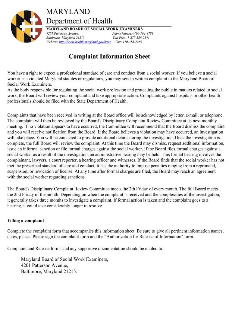 proflicm - Maryland Department of Health - Maryland Preview on Page 1