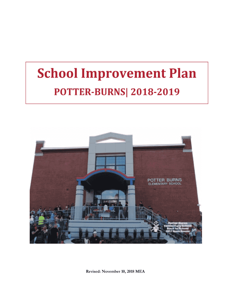Fillable Online PotterBurns School Improvement Plan Potter Burns