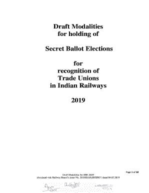Draft Modalities for holding of Secret Ballot Elections ... - Indian Railway