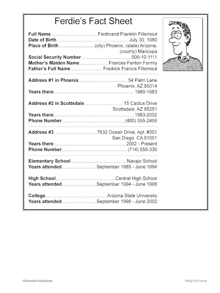 1 16 Ferdie's Fact Sheet Full Name Ferdinand Preview on Page 1