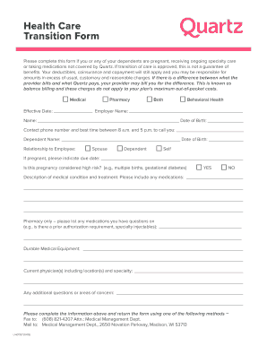 Fillable Online Continuity of Care/Transition of Care Request Form ...