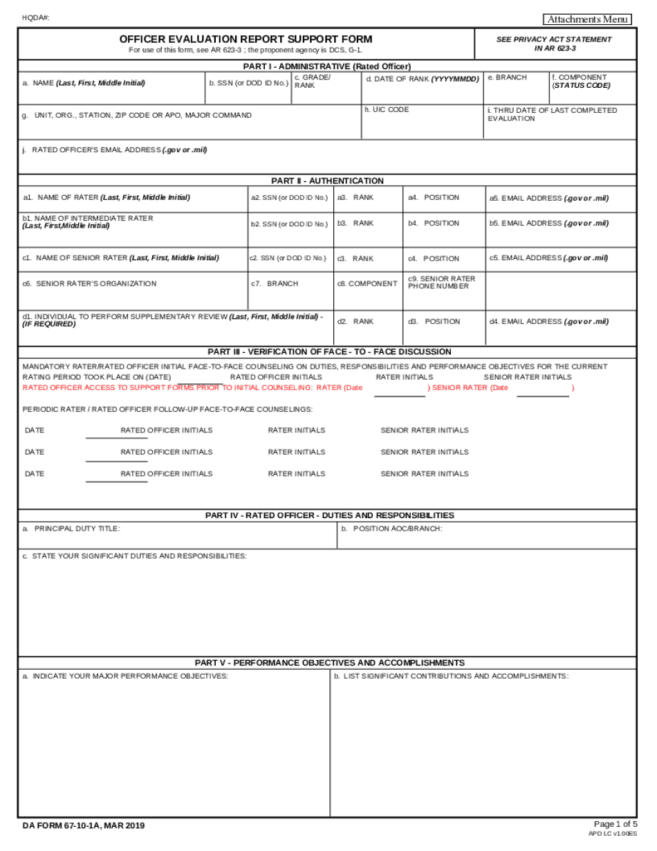 Get Da Form 67 10 1A Mar 2019-2023 Fillable - Us Legal Forms