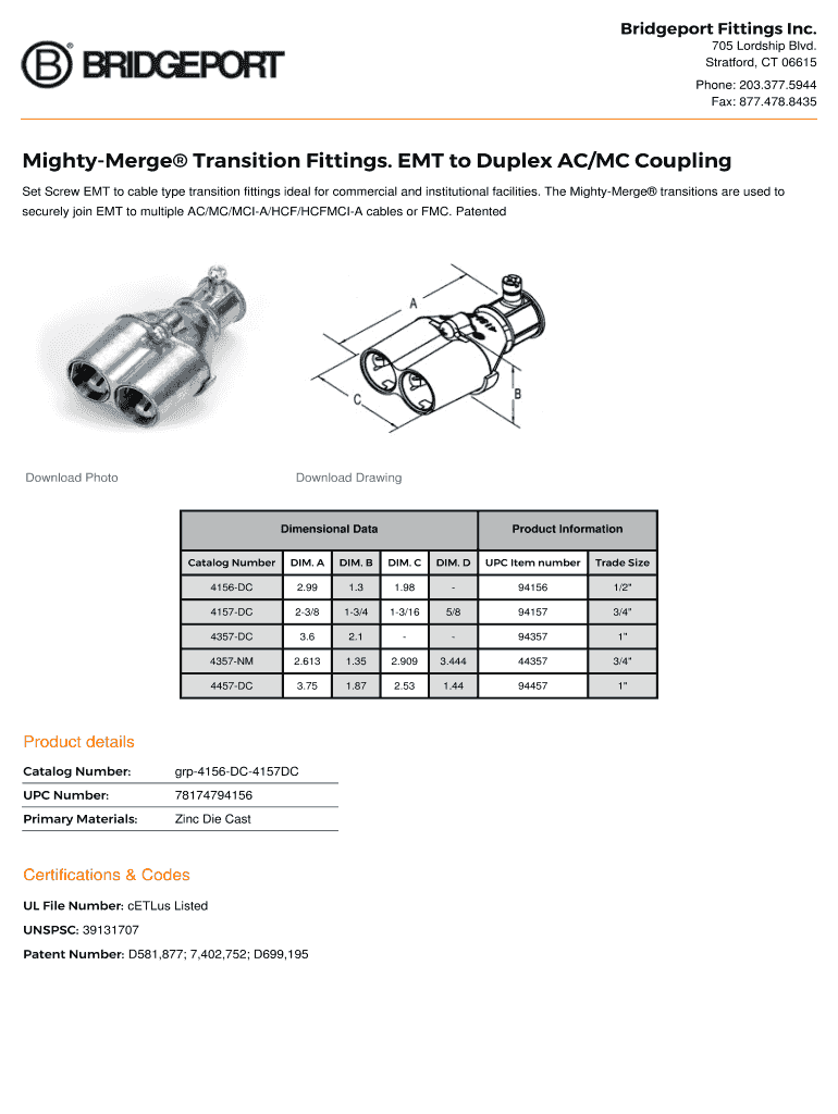 Fillable Online EMT Conduit Body, Type C, Set Screw, Aluminum