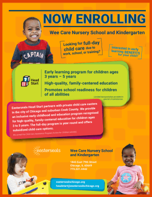 Fillable Online Wee Learn Preschool Academy - Care.com: Find Child Care ...