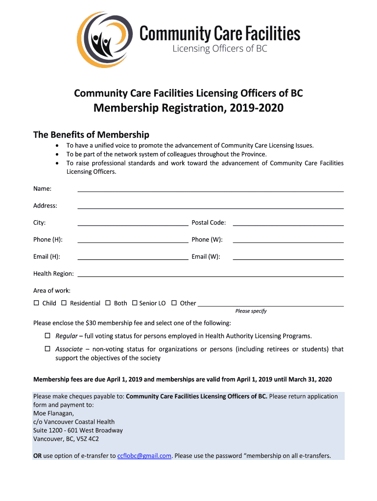 Fillable Online a guide to community care facility licensing in ...