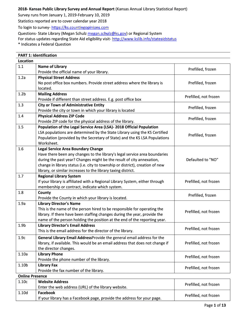Fillable Online Worksheet/Instructions/Survey Questions - State Library ...