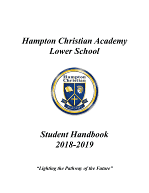 Fillable Online Handbook Message - Hampton Christian Academy Fax Email Print - Pdffiller