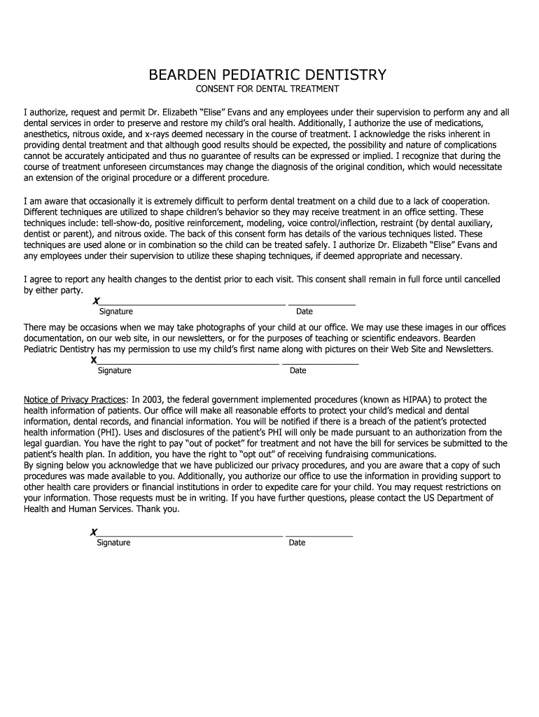Fillable Online Authorization for Dental Treatment DentaQuest Fax