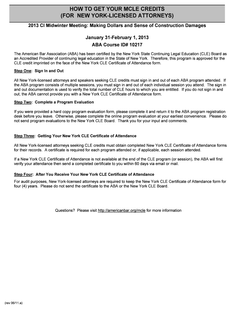 Fillable Online how to get your mcle credits (for new yorklicensed