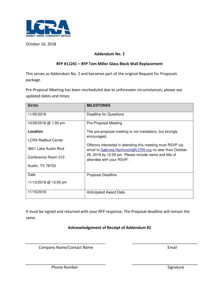 Fillable Online Addendum Template - LCRA Fax Email Print - pdfFiller