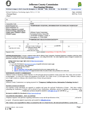 Request for proposal # 74-19 - Jefferson County