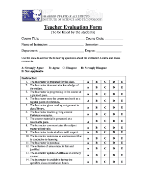 Teacher Evaluation Form - ir.szabist.edu.pk