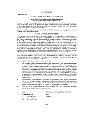 Fillable Online Structured Note and Certificate Programme Programm ...