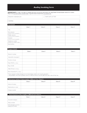 audley travel booking form