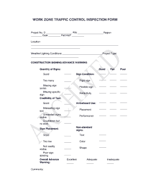 Work Zone Traffic Control Inspection Form