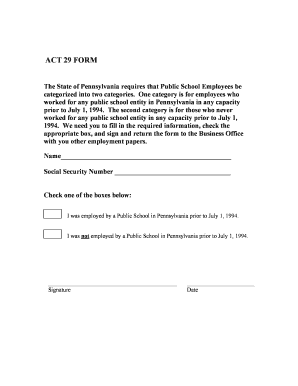 ACT 29 Form
