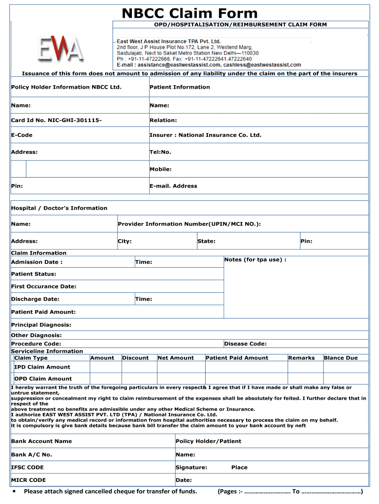 east west preauth form Preview on Page 1