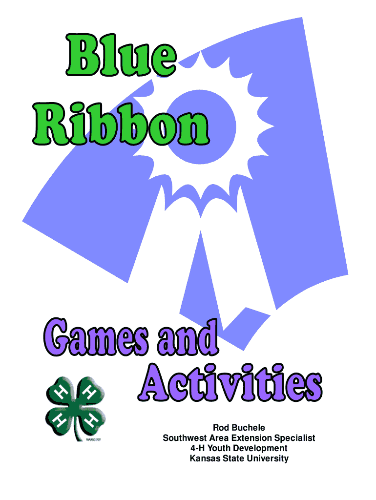 Fillable Online Fillable Online ohio4h Blue Ribbon Games Kansas 4H