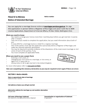 Notice of Intended Marriage