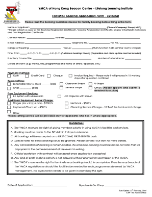 Venue Booking Application Form - ymcahk.org.hk