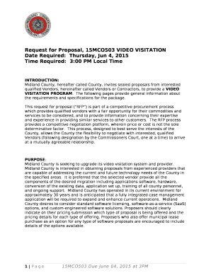 Request for Proposal, 15MCO503 VIDEO VISITATION Date ...