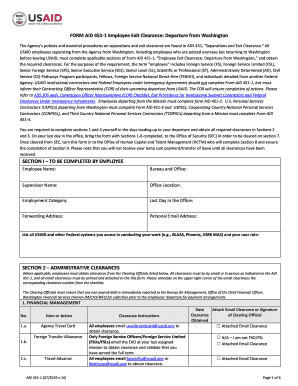 FORM AID 451-1 Employee Exit Clearance: Departure from ...