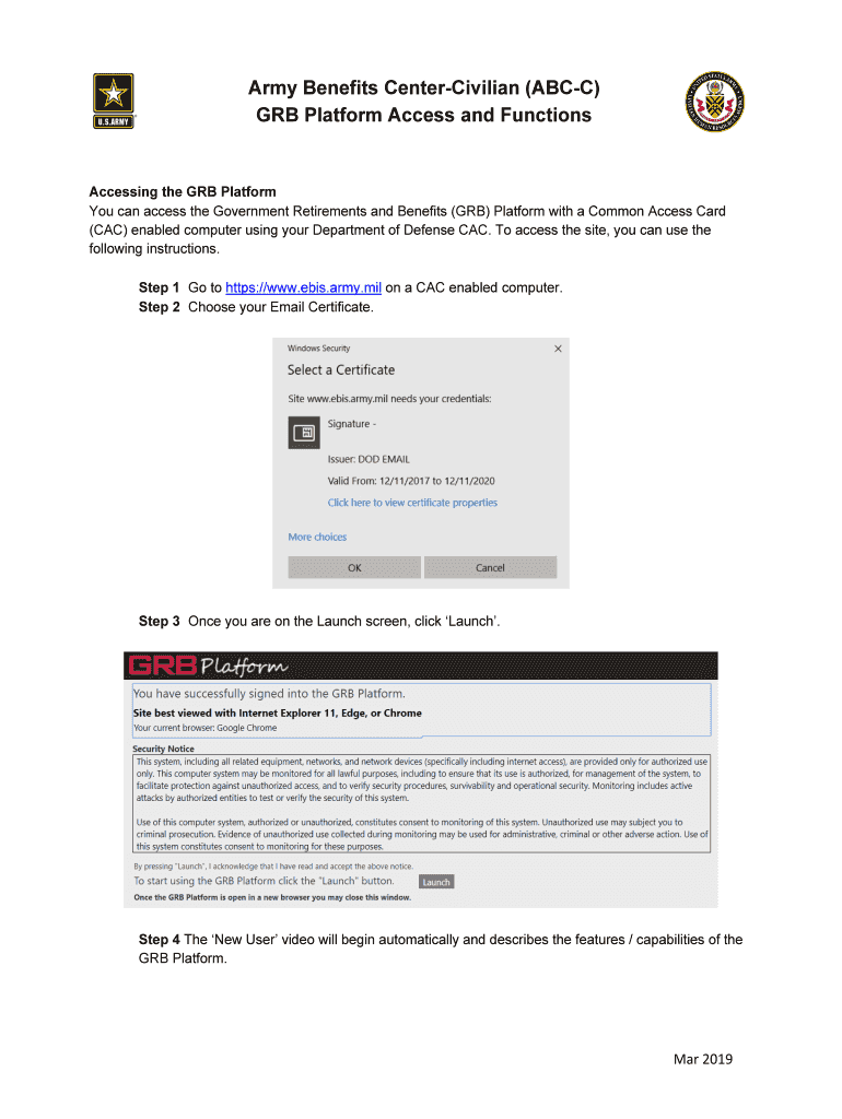 Grb Platform Cac Login Fill Online, Printable, Fillable, Blank