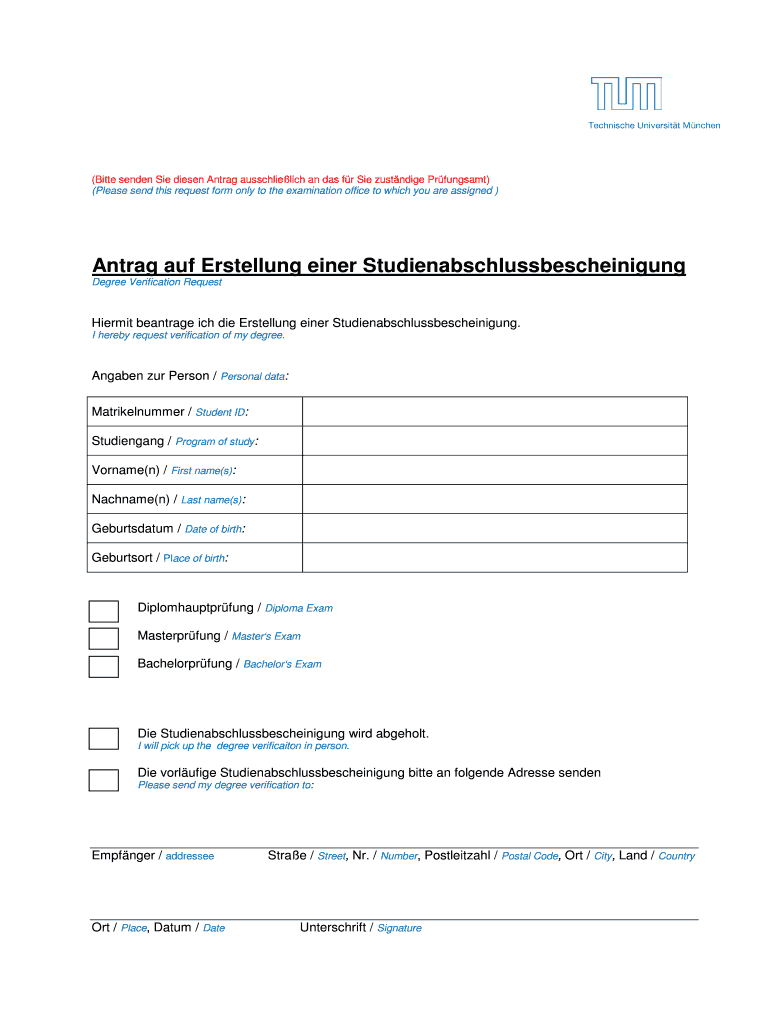 Studienabschlussbescheinigung - Fill Online, Printable, Fillable, Blank