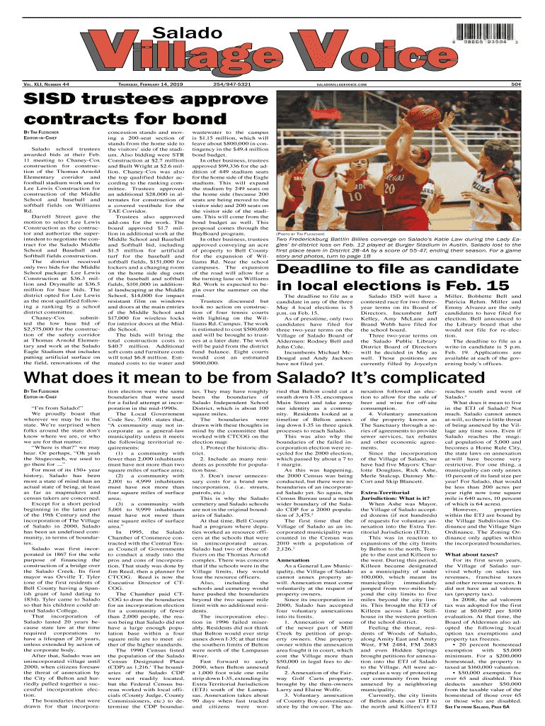 Fillable Online Salado What does it mean to be from Salado? It's