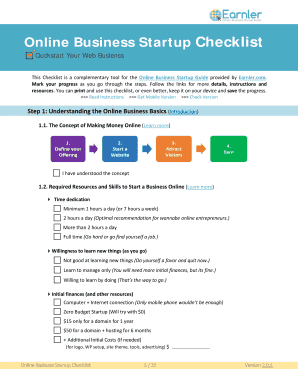 Online Business Startup Checklist - Get Access - Earnler.com
