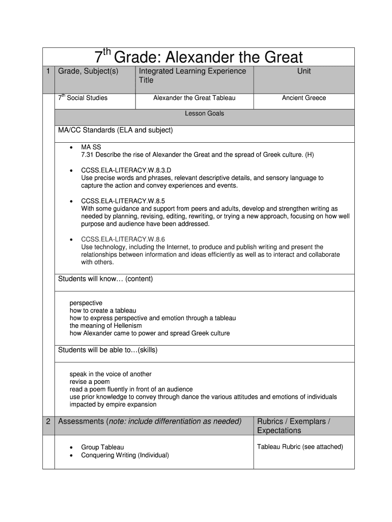 Fillable Online Alexander the Great of Ancient Greece DBQ by All Things