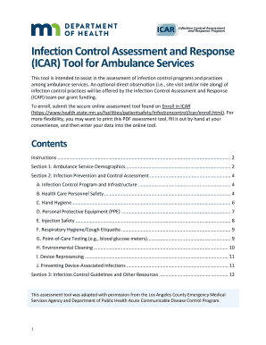 Infection Control Assessment and Response (ICAR) Tool for Ambulance Services