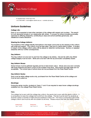 Uniform Guidelines - San Sisto College