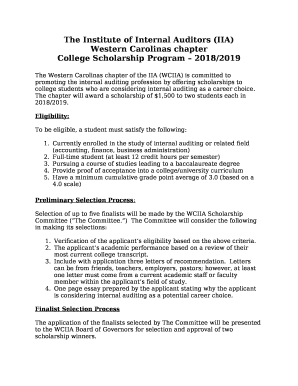 Western Carolinas IIA Scholarship - Chapters Site