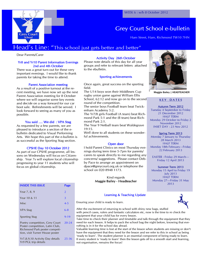 Fillable Online Grey Court School, Ham Street, Ham Richmond TW10 7HN