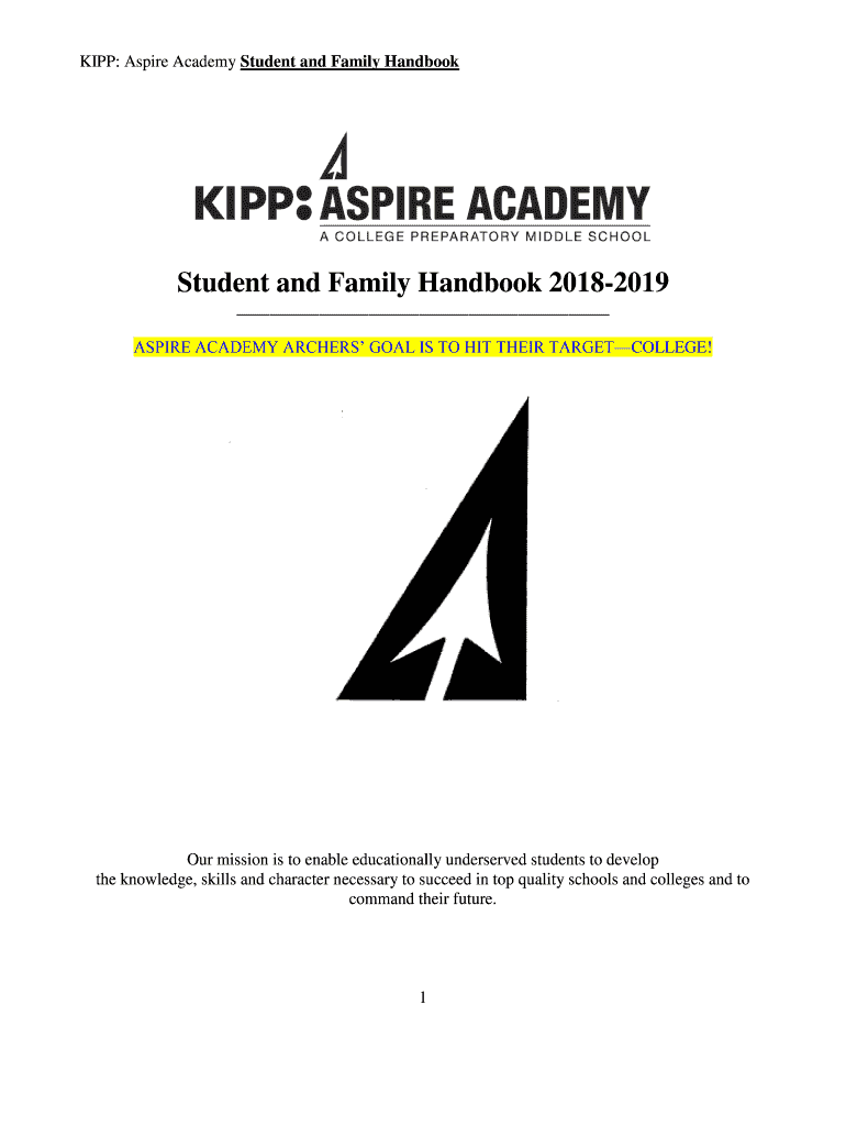 Fillable Online Student and Family Handbook 20182019 KIPP San