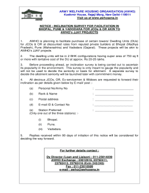 inclination survey notice