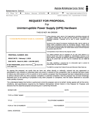 RFP Document. Request for Proposal