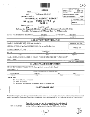 ,entiANNUAL AUDITED REPORT MAR 1 1 2016 FORM X-1 7A-5 ...