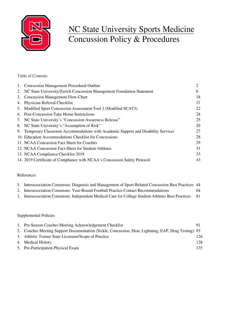 university concussion policy Preview on Page 1