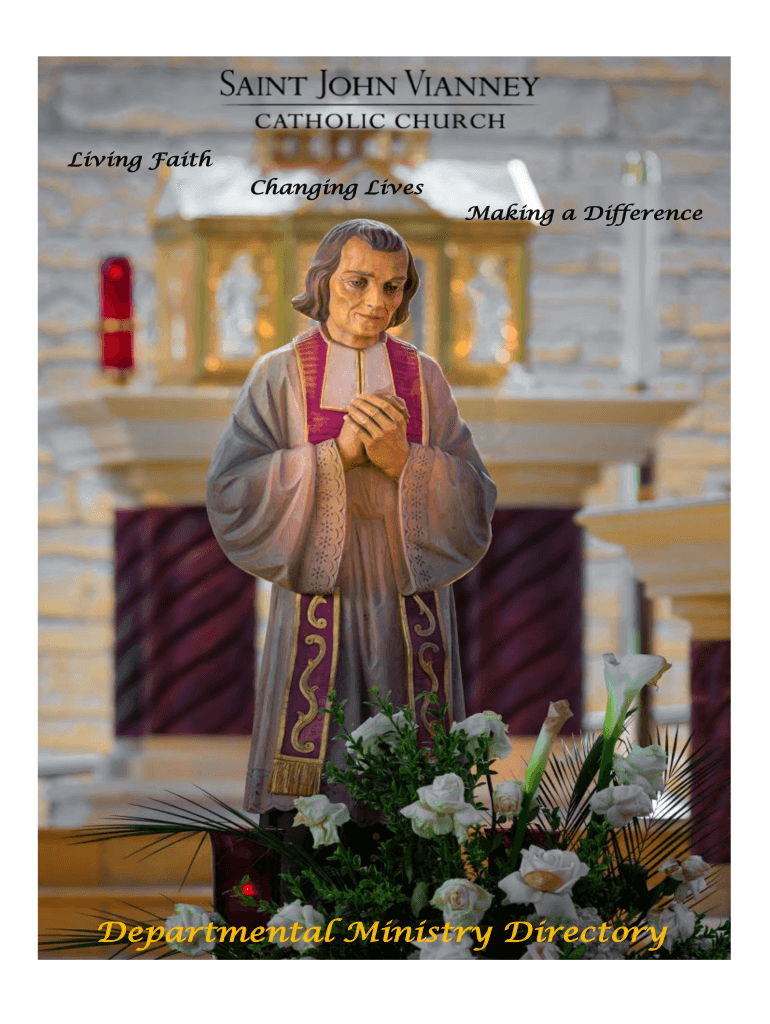 Fillable Online St. John Vianney Roman Catholic Parish: Welcome to St ...