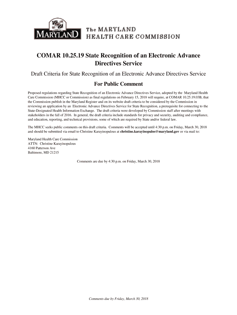 Fillable Online mhcc maryland Can My Advance Directives Travel Across