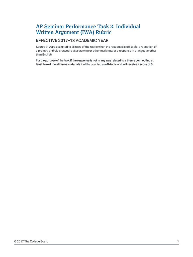 Fillable Online AP Seminar Performance Task 2 Individual Multimedia