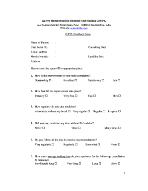 OPD Feedback Form