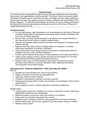 Fillable Online Attorney Job Description Sample Fax Email Print - pdfFiller
