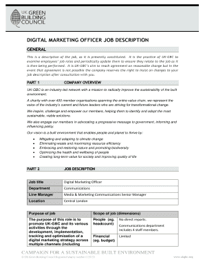 Fillable Online Chief Marketing Officer Cmo Job Description Template Fax Email Print Pdffiller