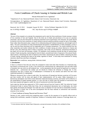 Form Conditions of Check Issuing in Iranian and British Law