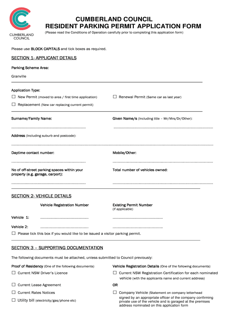 cumberland council parking permit Preview on Page 1.