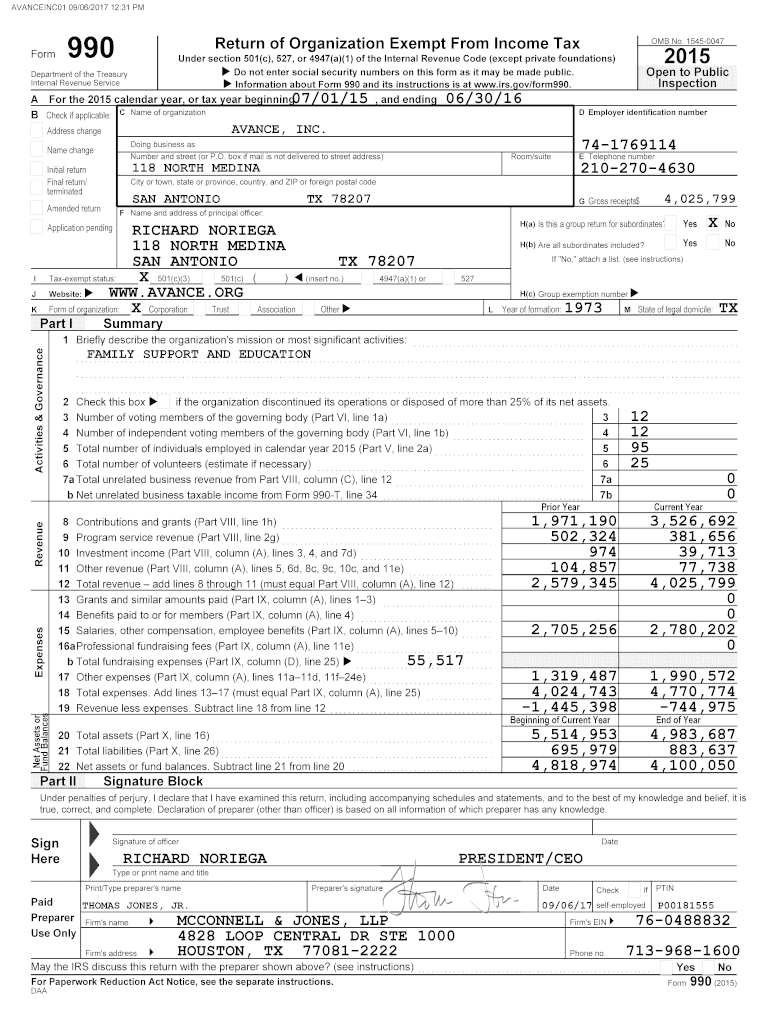 Fillable Online 2016 National Form 990.pdf Fax Email Print - pdfFiller