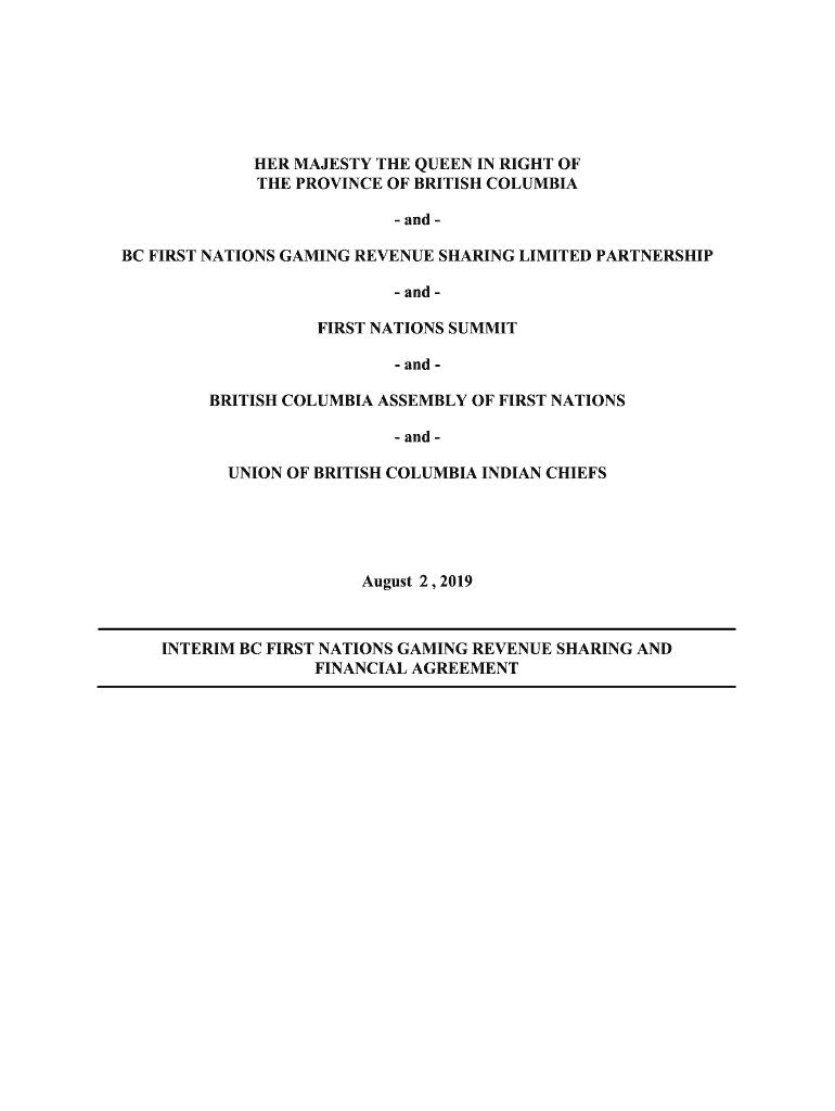 3. Interim BC First Nations Gaming Revenue Sharing and Financial Agreement FINAL copy.pdf Preview on Page 1.